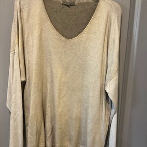 Ombré Gold Metallic Sweater from Italy in cotton, poly and acrylic fabric.